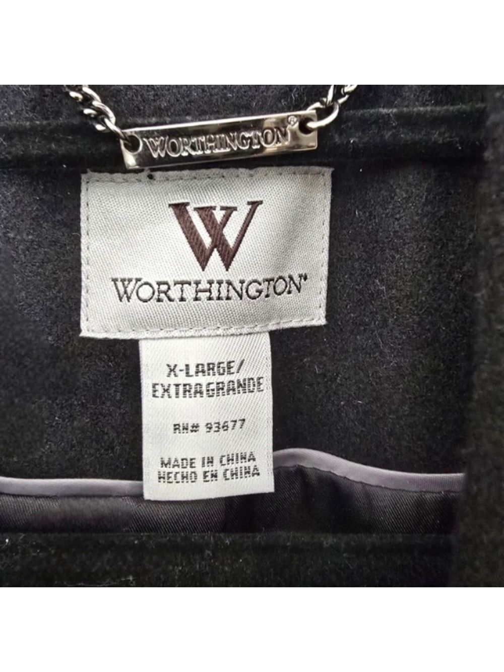 Worthington Women's Black Wool Coat Size XL - Picture 8 of 16